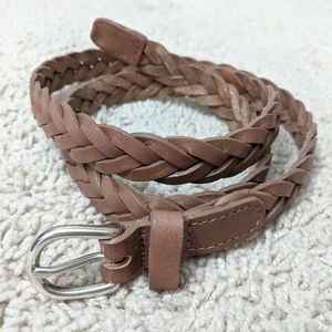 Real leather LL Bean braided belt small